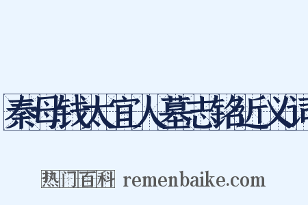 秦母钱太宜人墓志铭近义词是什么意思的图片
